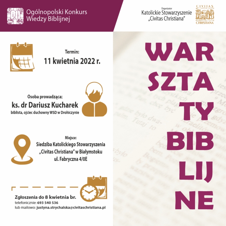 Warsztaty biblijne “Księga Jeremiasza i Listy Piotrowe”